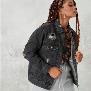 Oversized Distressed Denim Jacket